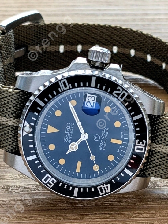 Seiko Other - Automatic Vintage Black Seiko 40mm Submariner Dive Mod Watch Sapphire 24jewels